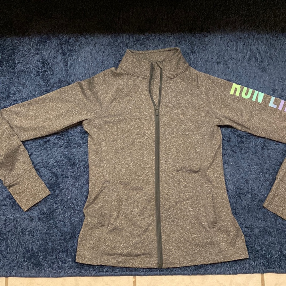 Run like a Girl Kids Sport Light Zipper Up Jacket size M